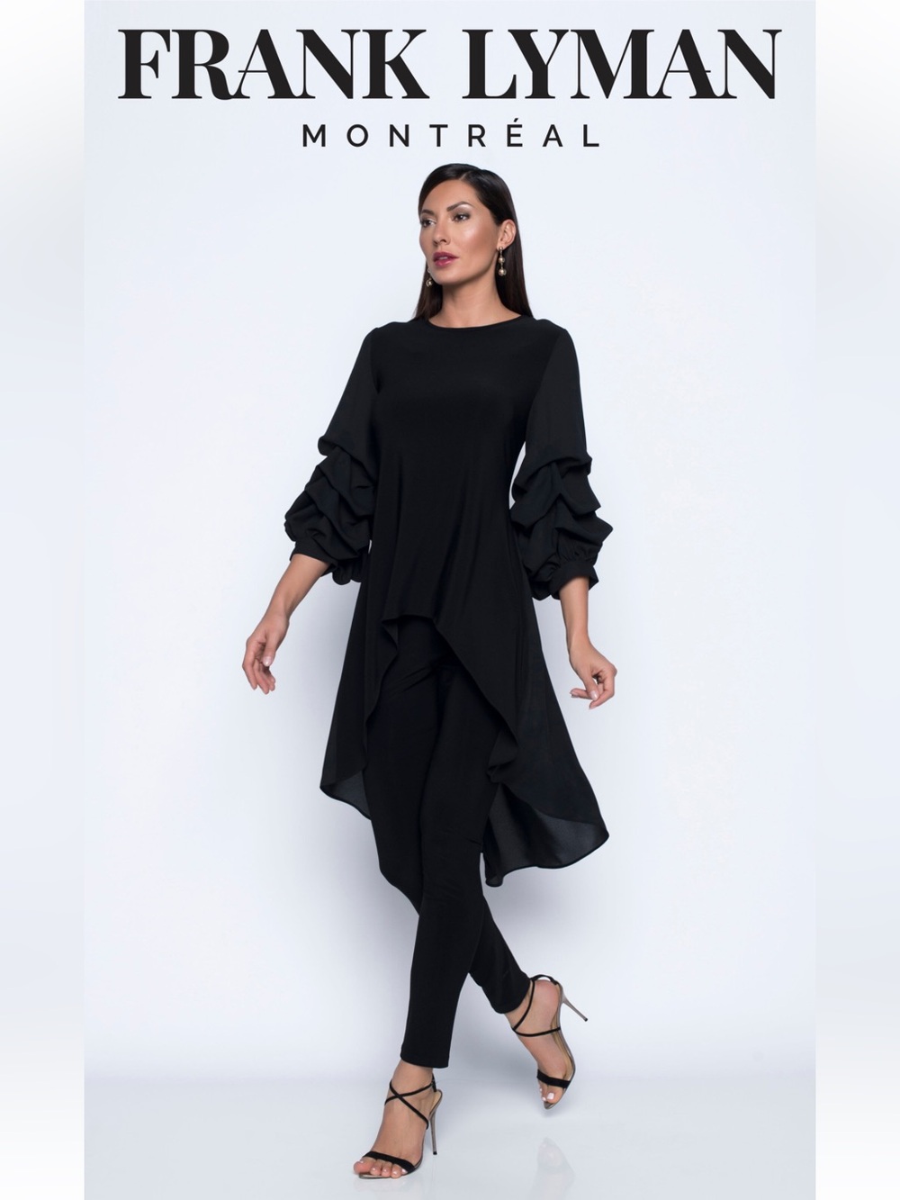 NWT Frank Lyman Design 195086 Tunic in Black Size 8